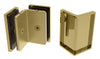 The Como Series glass-to-glass bracket is displayed with its mounting hardware and separate cover plate.