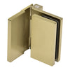 The Como Series brass hinge in brushed bronze shown from an angled perspective to highlight the wall mount design.