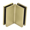 The Como Series glass-to-glass bracket in brushed bronze viewed from an interior angle.