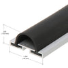 A 36-inch aluminum door bottom with a vinyl sweep, showing dimensions of 5/8 inch height and 1-3/8 inch width.