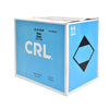 A cardboard shipping case containing 12 cans of CRL Plastic Cleaner.