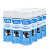 A full case of 12 aerosol cans of CRL Polishing Oil arranged in a group.