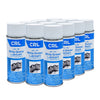 A full case of 12 CRL White Grease Lubricant aerosol cans arranged together.