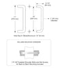A technical diagram displays the dimensions and mounting specifications for the 10-inch offset door pull.