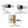 A three-step instructional diagram showing how to install the EZ-Anchor into drywall using a Phillips driver.