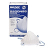 A box of 20 N95 disposable particulate respirators shown next to a single white mask.