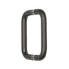 An angled view of the 6-inch solid brass pull handle in an oil rubbed bronze finish.