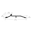 A technical line drawing showing the 5-inch width and 7/8-inch height dimensions of the panic threshold.