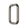 An angled perspective of the 3/4 inch diameter polished nickel brass pull handle.
