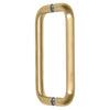 An angled side view of the 3/4 inch diameter solid brass pull handle.