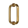 An angled view of the BM series tubular pull handle featuring a satin brass finish.