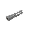 A perspective view of the shoulderless plastic screw anchor showing the hollow interior.