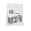 A plastic bag containing ten 1-inch long stainless steel Allen screws.