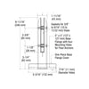 A technical line drawing showing the dimensions and mounting specifications for the surface mount windscreen clamp.
