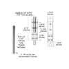 A technical line drawing showing the dimensions and assembly components of the core mount windscreen clamp.