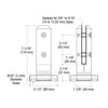 A technical line drawing showing the dimensions and mounting specifications for the round windscreen clamp.