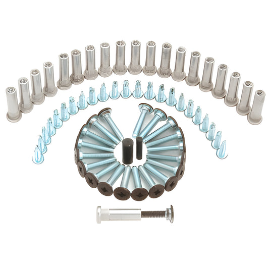 Roton 157 series replacement screw pack (SKU 31740DU) - assorted aluminum screws and pins in anodized finishes.