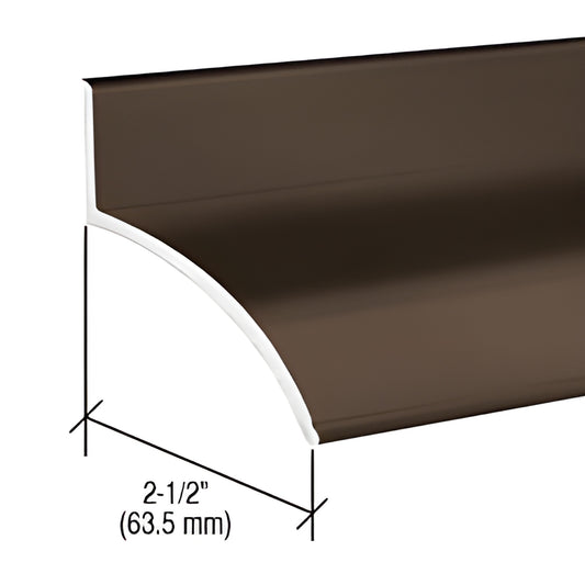 Dark bronze extruded aluminum door rain drip (SKU 155D36), 36" long, 2-1/2" projection, predrilled top-mount.