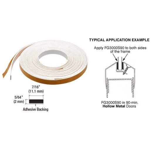 CRL Fire Glazing Tape: 90-Minute Rated, 5/64" x 7/16", Durable Fire Protection Solution