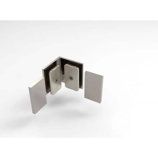 "CRL Brushed Nickel Bellagio Series Glass-to-Glass Bracket for Secure Shower Installations