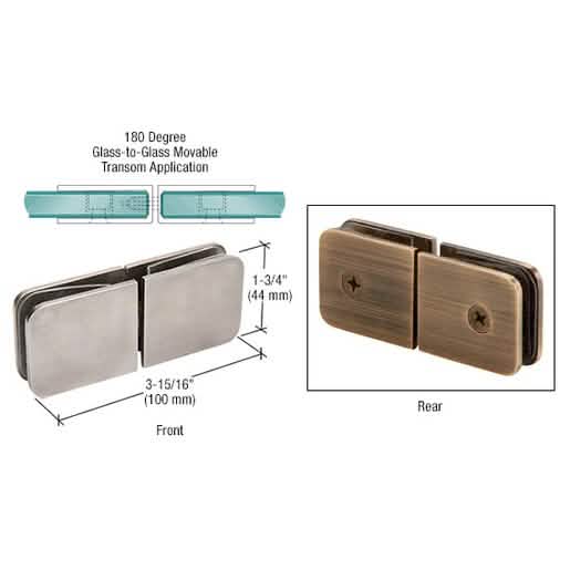 CRL Brushed Nickel Glass Transom Clamp - Stylish, Durable & Easy Install for Modern Spaces