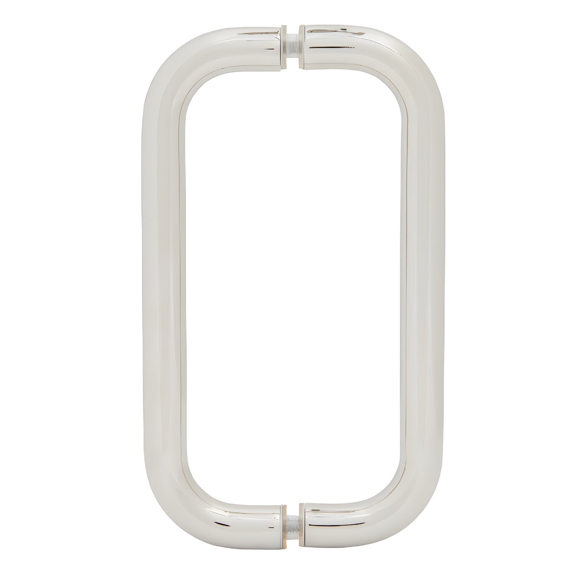 Polished nickel back-to-back tubular pull handle for glass doors, 3/4 diameter, 8 c-c (SKU BMNW8X8PN)