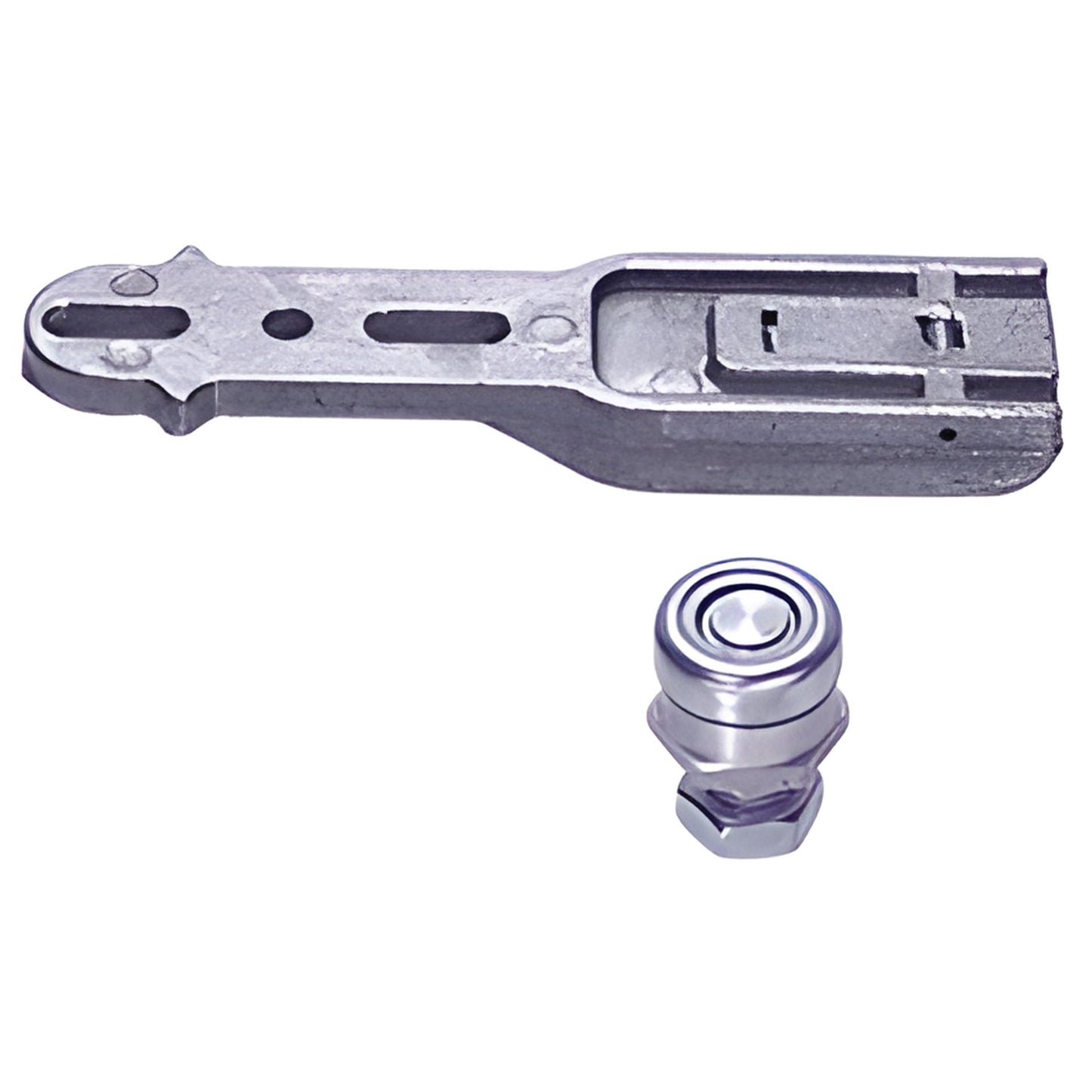 Jackson threshold-mounted bottom pivot for 1" glass door bottom rail, 3/16" height adjustment - SKU 20728