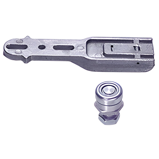 Jackson threshold-mounted bottom pivot for 1" glass door bottom rail, 3/16" height adjustment - SKU 20728