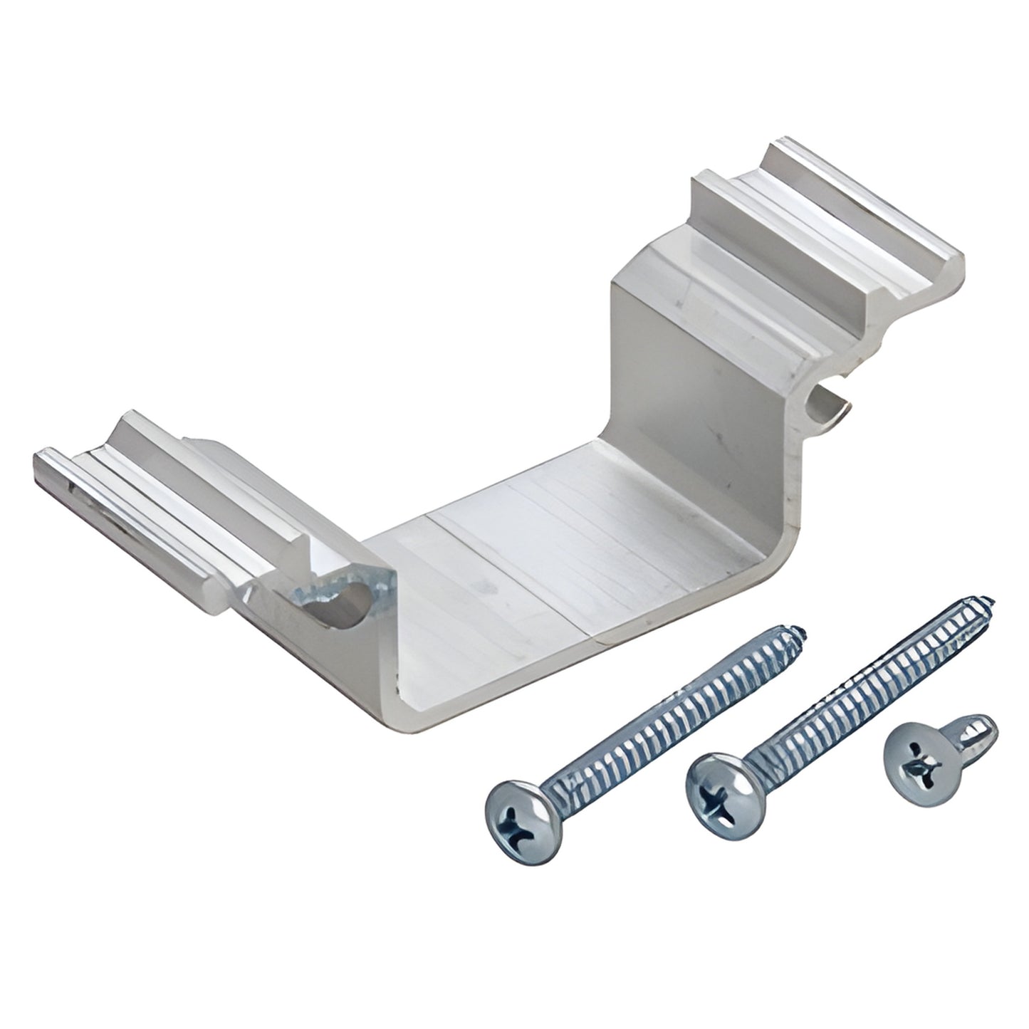 Mill finish CRL head anchor clip with three mounting screws for Series 451 glass railing, SKU 1P452