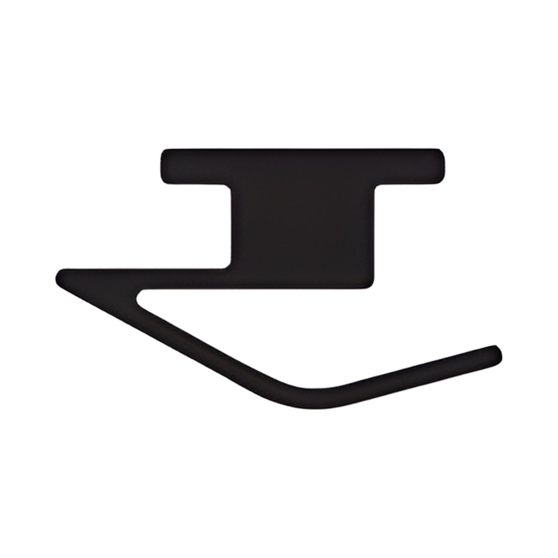 Black rigid PVC header door seal NP803 - top-rail profile for 144-inch openings.