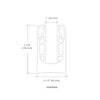 A technical line drawing showing the 4-1/8 inch height and 2-1/2 inch width of the base shoe.