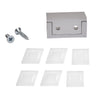 The bottom guide assembly shown with two mounting screws and six replacement white plastic inserts.