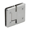 A rear view of the Cologne 180 series hinge showing the four mounting screws used for glass installation.
