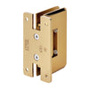 The rear view of the wall mount H-back plate hinge showing the mounting screw holes and brass construction.