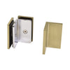 The Como Series bracket disassembled to show the internal mounting hardware and brushed bronze finish.