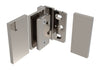 An exploded view of the Como Series wall mount hinge displaying the internal mounting hardware.