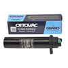 The OTTOVAC lithium-ion battery placed in front of its original blue and black retail packaging box.
