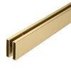 A section of the satin brass stainless steel track used for the Cambridge Series sliding shower door system.