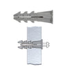A diagram showing the plastic screw anchor installed in a wall with a screw.
