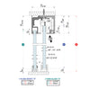 A technical diagram illustrating the dimensions and installation requirements for the sliding door and fixed panel kit.