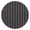 A close-up circular view showing the weave pattern of the solar screen mesh.