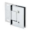 MEL054CH polished chrome square shower door hinge, solid brass, for 8-12mm (5/16-1/2") tempered glass.