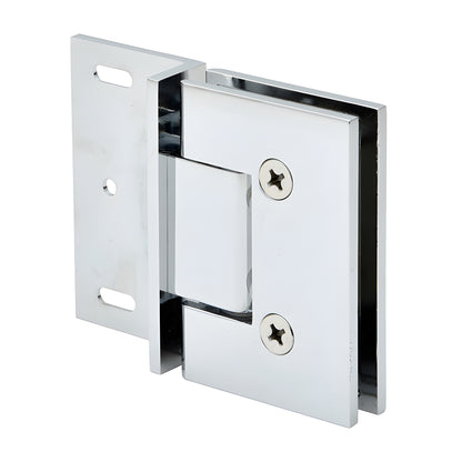 MEL054CH polished chrome square shower door hinge, solid brass, for 8-12mm (5/16-1/2") tempered glass.