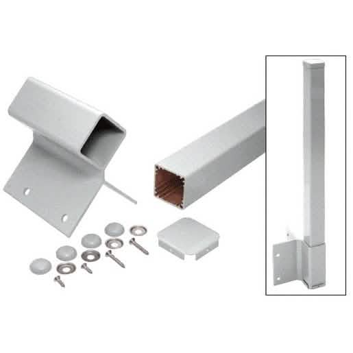CRL Metallic Silver Fascia Mounted Post Kit for 36" Railing, 90 Degree, Series 200-400