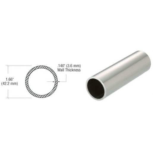 CRL Polished Stainless 1-1/4" Schedule 40 Pipe Rail Tubing, 240" for durable railing.