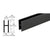 CRL Flat Black Aluminum H-Bar Replacement for Glass Door Track