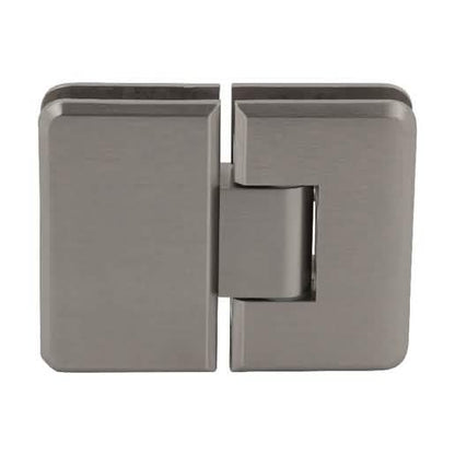 CRL Brushed Nickel 180° Glass-to-Glass Plymouth Hinge for seamless shower doors.