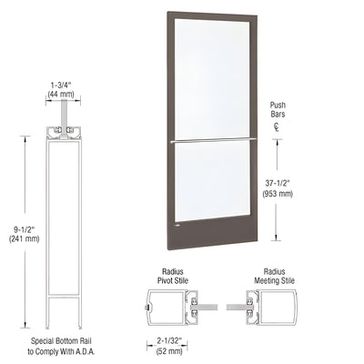 CRL-U.S. 250 Series Black Anodized Narrow Stile 3'x7' Center-Hung ADA