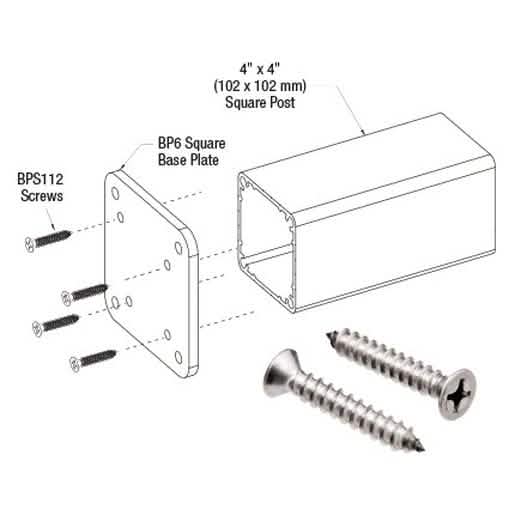 "CRL Base Plate Screw - Durable, high-quality fastener for secure glass panel installation