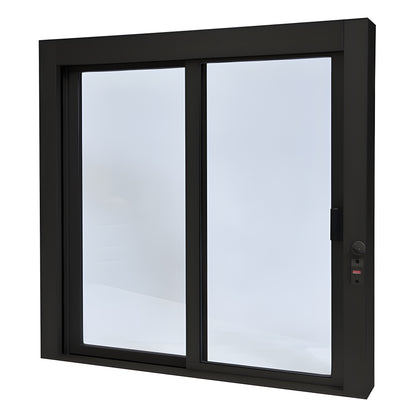 Duranodic bronze aluminum self-closing sliding service window (OX), 36x36, 1/4" tempered glass, thumbturn lock - SKU SCDW3636
